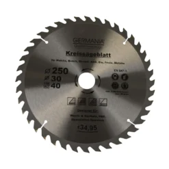 H.M. Holz-Sägeblatt Durchmesser Ø 250 Mm Mit 40 Zähne