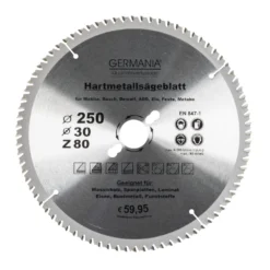 GERMANIA HM Multifunktionssägeblatt Ø 250 Mm Mit 80 Zähnen