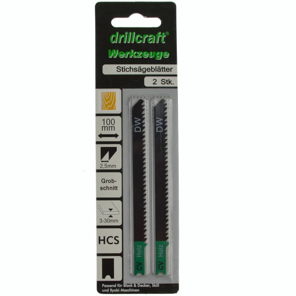 Stichsägeblätter 100 Mm HCS Grobschnitt 2 Stück Mit U-Schaft 2 Stichsägeblätter 100 Mm HCS Grobschnitt 2 Stück Mit U-Schaft - Image 2