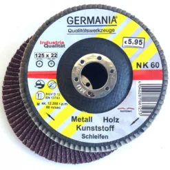 Fächerscheibe 125x22,23 NK60 Bombiert Fächer Schleifscheibe Lamellenscheibe