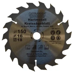 GERMANIA HM-Kreissägeblatt Für Holz Ø 150 Mm Mit 18 Zähne