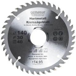 GERMANIA HM Kreissägeblatt Ø 140mm, 40 Zähne Für Holz